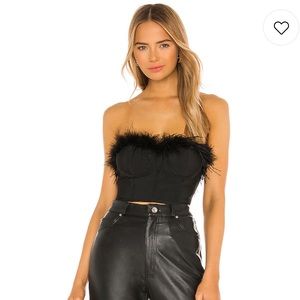 Revolve Superdown Ramona Bustier Top in Black